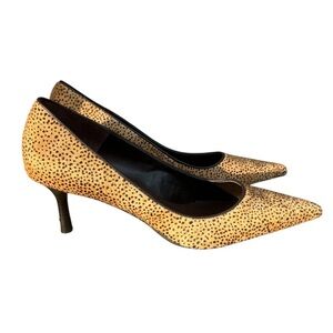 Antonio Melani Calf Hair Point Toe Cheetah Print Heels Size 8.5